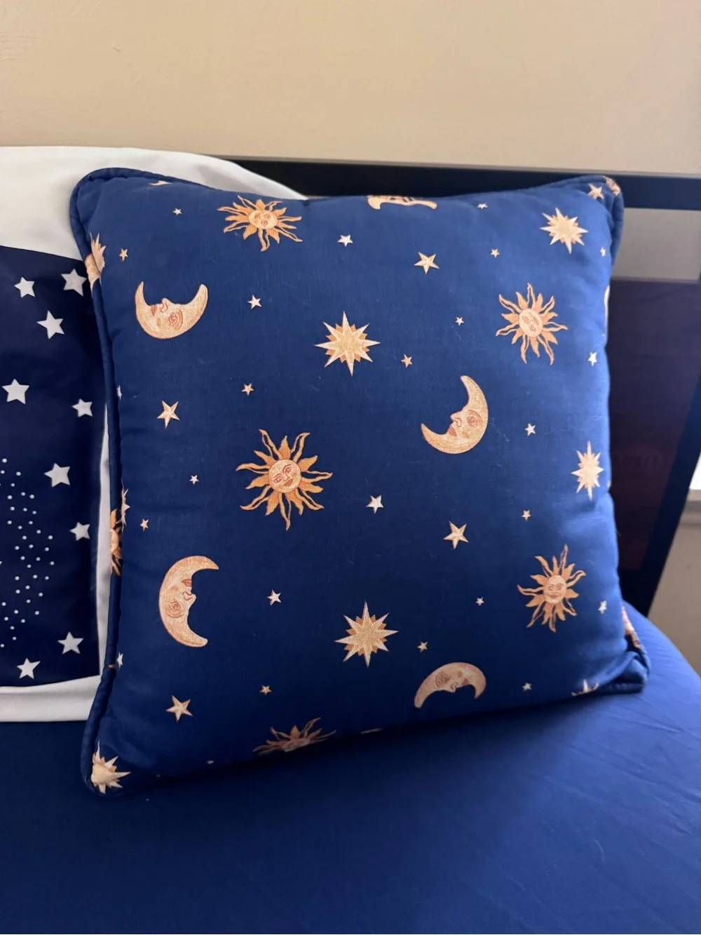 Vintage Celestial Moon & Stars Decorative Throw Pillows & Pillowcase - Navy Blue